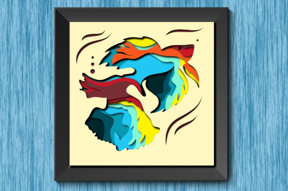3D Betta Fish Paper Cut Shadow Box Guide