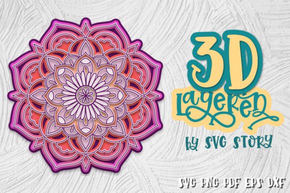3D Mandala 01 Layered Design SVG Yoga