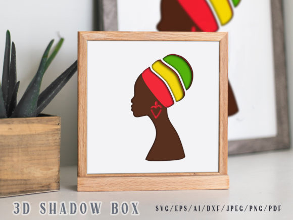 Celebrate Heritage with a Black African Girl 3D Shadow Box