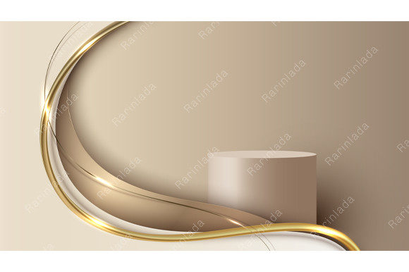 Elevate Designs with Gold Wave Podiums