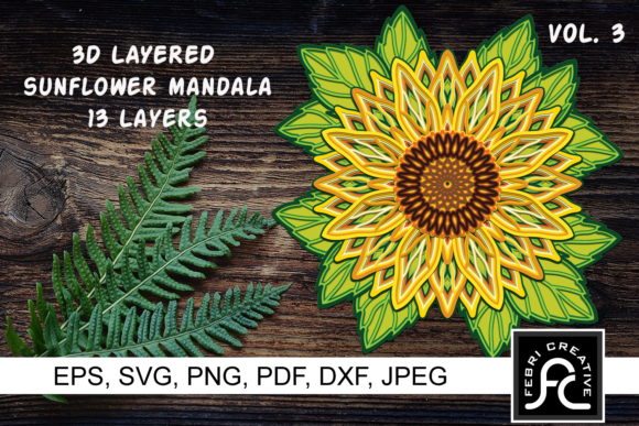 Elevate Your Crafting Projects with the 3D Layered Sunflower Mandala SVG Vol. 3