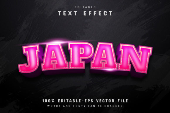 Japan Text: 3D Pink Gradient Effect Guide