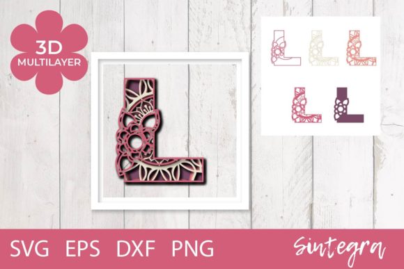 Unlocking Creative Depth with the 3D Floral Letter L Mandala Layer SVG